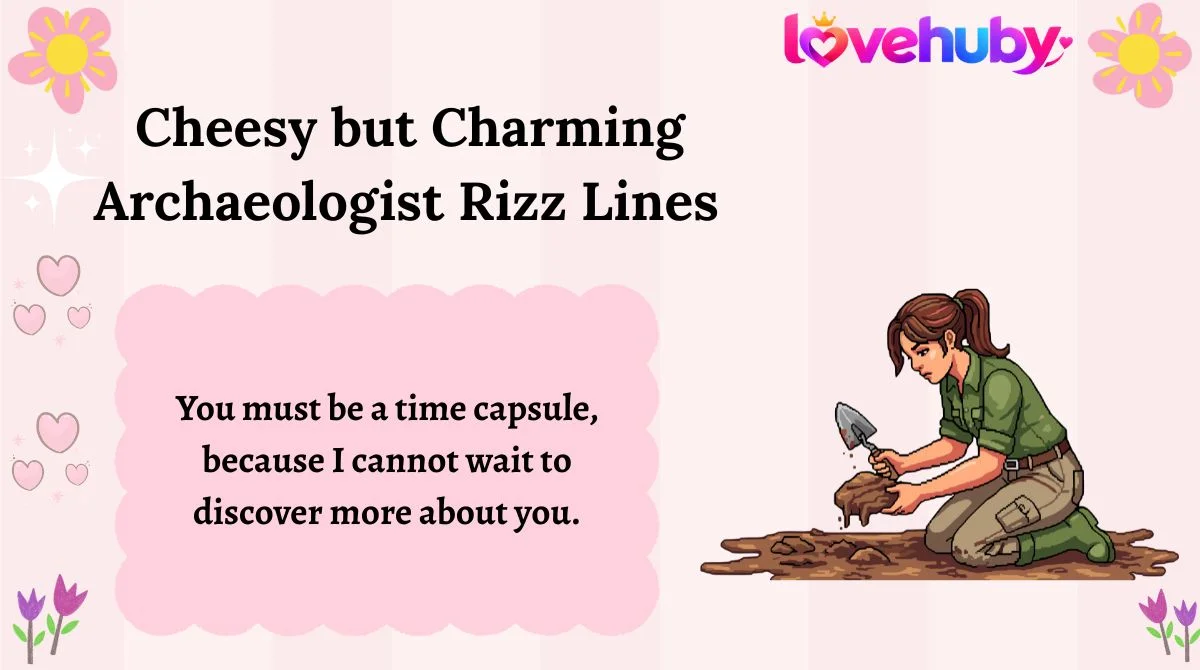 Cheesy but Charming Archaeologist Rizz Lines
