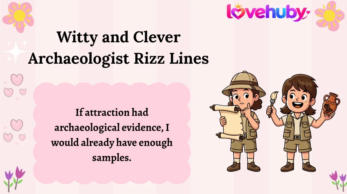 Witty and Clever Archaeologist Rizz Lines