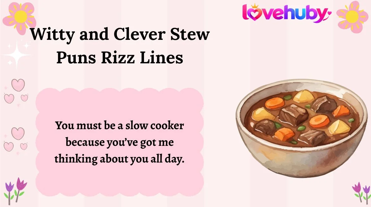 Witty and Clever Stew Puns Rizz Lines